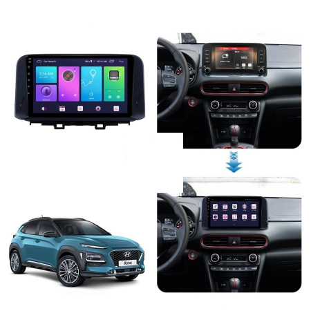 Navigatie Hyundai Kona ( 2018 + ) , Android , Display 9 inch , 2 GB RAM si 32 GB ROM , Internet , 4G , Aplicatii , Waze , Wi Fi , Usb , Bluetooth , Mirrorlink [3]