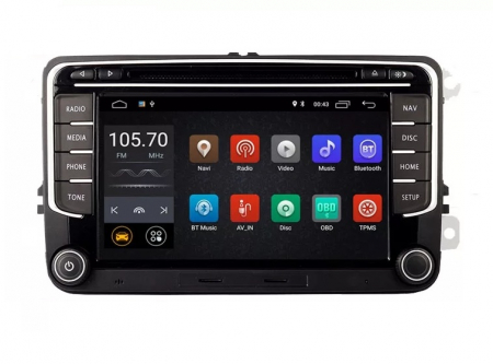 Navigatie VW Golf 5 6 Passat B6 B7 CC Eos Tiguan Touran Jetta Polo Sharan Amarok Caddy , 4 GB RAM + 64 GB ROM , Slot Sim 4G pentru Internet , Carplay , Android Usb , Wi Fi , Bluetooth [0]