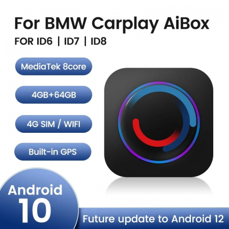 Carplay si Android Auto - Carplay wireless multimedia box dedicat BMW ID6 ID7 ID8 Android 10, 4+64GB, Octa-core