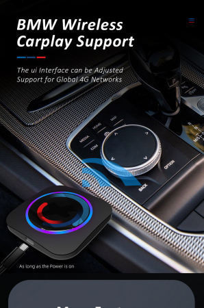 Carplay wireless multimedia box dedicat BMW ID6 ID7 ID8 Android 10, 4+64GB, Octa-core [3]