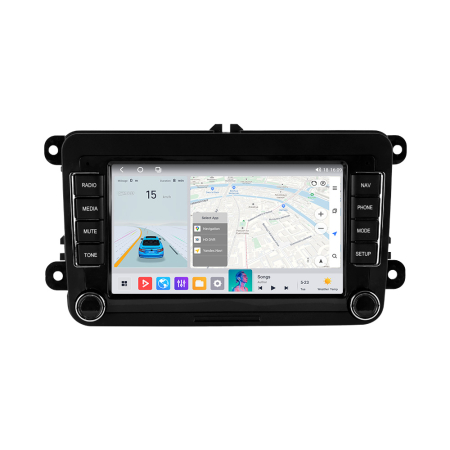Navigatie Auto cu Android - Navigatie Android 14 , Procesor Octacore , 4GB RAM  VW Golf 5 6 Passat B6 B7 CC Tiguan Touran Polo Caddy Jetta T5 Skoda Octavia Superb Seat Leon, Ecran 7 inch IPS, Slot sim 4G