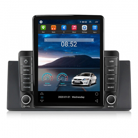 Navigatie dedicata Bmw cu Android - Navigatie BMW X5 E53 si Seria 5 E39, Display TESLA 9.5 inch, 2GB RAM si 32GB ROM, Wireless Carplay si Android Auto, Procesor Octacore, Slot sim 4G, Sunet DSP, Camera Marsarier, Bluetooth, USB, Wi Fi,