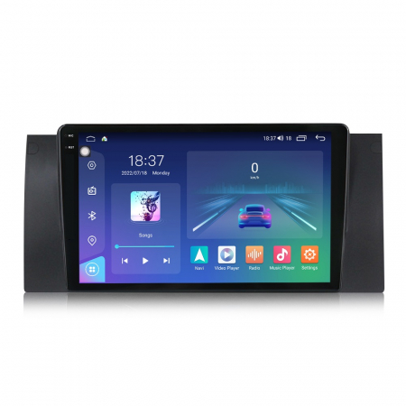 Navigatie dedicata Bmw cu Android - Navigatie BMW X5 E53 si Seria 5 E39, Rezolutie 2K, Display QLED 9.5 inch, 4GB RAM si 64GB ROM, Android, Procesor Octacore, Slot sim 4G, Sunet DSP, Wireless Carplay si Android Auto, Camera Marsarier, U