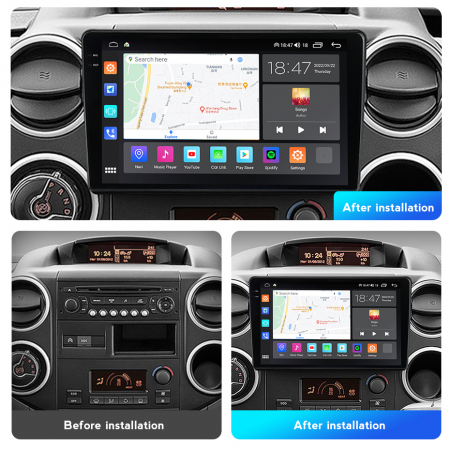 Navigatie Citroen Berlingo din 2008-2019, NAVIGPS, Rezolutie 2K, Display QLED 9.5 inch, 4GB RAM si 64GB ROM, Android, Procesor Octacore, Slot sim 4G, Sunet DSP, Wireless Carplay si Android Auto, Camer [1]
