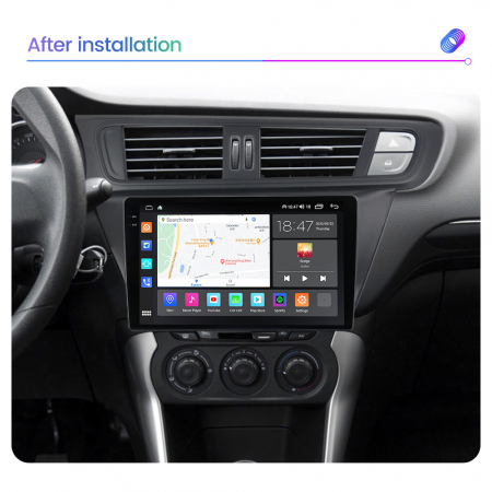 Navigatie Citroen C3 XR din 2010-2015, Rezolutie 2K, Ecran QLED 10.5 inch, 8GB RAM si 128GB ROM, Android, Procesor Octacore, Slot sim 4G, Sunet DSP, Wireless Carplay si Android Auto [2]