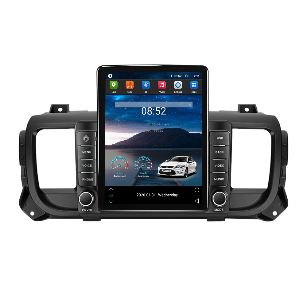 Navigatie Auto cu Android - Navigatie Citroen Jumpy 3 Spacetourer 2016 - 2021 , Ecran TESLA 9.7 inch, 8 GB RAM si 128 GB ROM, Android 15, Slot Sim 4G, Procesor Octa Core, Carplay Wireless si Android auto, Procesor Sunet Digital 