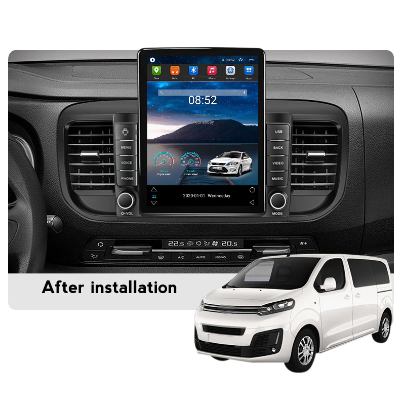 Navigatie Citroen Jumpy 3 Spacetourer din 2016-2021, Display TESLA 9.5 inch, 2GB RAM si 32GB ROM, Wireless Carplay si Android Auto, Procesor Octacore, Slot sim 4G, Sunet DSP, Camera Marsarier, Bluetoo [2]