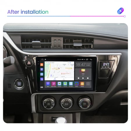 Navigatie compatibila cu Toyota Corolla Auris din 2017-2019, Android 14, Wireless Carplay si Android Auto, 2GB RAM si 32GB ROM, Display IPS 9 inch, Camera Marsarier, Internet, Aplicatii, Wi Fi, Usb, B [3]