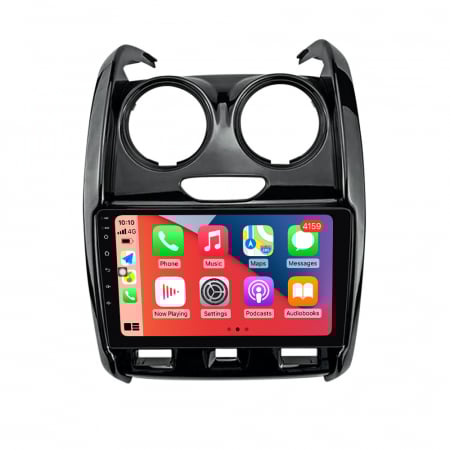DACIA - Navigatie Auto Android Dacia Duster din 2012-2019, 4GB RAM si 32GB ROM, Display QLED 9 inch, Wireless Carplay si Android Auto, Procesor Octacore, Slot sim 4G, Sunet DSP, Camera Marsarier, Bluetooth, USB, Wi Fi, Ra