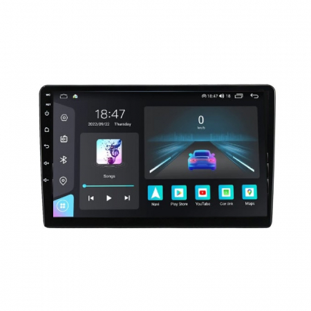 Navigatie dedicata Dacia cu Android - Navigatie Dacia Duster din 2019-2021, Rezolutie 2K, Ecran QLED 9.5 inch, 8GB RAM si 128GB ROM, Android, Procesor Octacore, Slot sim 4G, Sunet DSP, Wireless Carplay