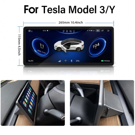 Navigatie Dashboard Headup Display Tesla Model 3 Model Y din 2017 - 2021 , 10 inch Android , 4GB RAM [4]