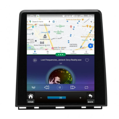 Navigatie dedicata cu Android Tip tesla Renault Clio 5 dupa 2019, 4GB RAM, Radio GPS Dual Zone, Touchscreen IPS 9.7" HD, Internet Wi-Fi si slot SIM 4G, Bluetooth, MirrorLink, USB [3]