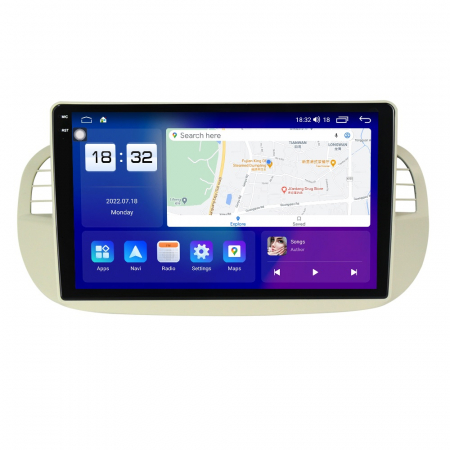Navigatie Fiat 500 din 2007-2015, Rezolutie 2K, Ecran QLED 9.5 inch, 8GB RAM si 128GB ROM, Android, Procesor Octacore, Slot sim 4G, Sunet DSP, Wireless Carplay [2]