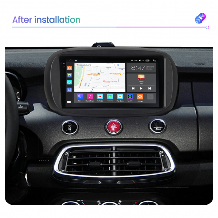 Navigatie Fiat 500X din 2014-2020, Rezolutie 2K, Display QLED 9.5 inch, 4GB RAM si 64GB ROM, Android, Procesor Octacore, Slot sim 4G, Sunet DSP, Wireless Carplay si Android Auto, Camera Marsarier, USB [3]
