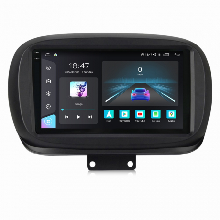 500X (2014 - 2020) - Navigatie Fiat 500X din 2014-2020, Rezolutie 2K, Ecran QLED 9.5 inch, 8GB RAM si 128GB ROM, Android, Procesor Octacore, Slot sim 4G, Sunet DSP, Wireless Carplay si Android Auto