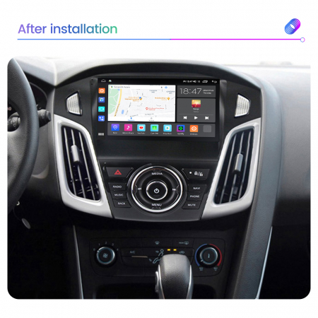 Navigatie Ford Focus 3 din 2012-2018, Rezolutie 2K, Ecran QLED 9.5 inch, 8GB RAM si 128GB ROM, Android, Procesor Octacore, Slot sim 4G, Sunet DSP, Wireless Carplay si Android Auto [4]