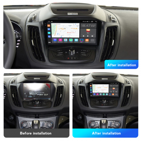 Navigatie Ford Kuga 2 din 2012-2020, Rezolutie 2K, Display QLED 9.5 inch, 4GB RAM si 64GB ROM, Android, Procesor Octacore, Slot sim 4G, Sunet DSP, Wireless Carplay si Android Auto, Camera Marsarier, U [2]