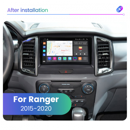 Navigatie Ford Ranger din 2015-2021, Rezolutie 2K, Display QLED 9.5 inch, 4GB RAM si 64GB ROM, Android, Procesor Octacore, Slot sim 4G, Sunet DSP, Wireless Carplay si Android Auto, Camera Marsarier, U [1]