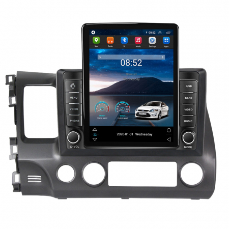 Navigatie dedicata Honda cu Android - Navigatie Honda Civic din 2005-2012, Display TESLA 9.5 inch, 2GB RAM si 32GB ROM, Wireless Carplay si Android Auto, Procesor Octacore, Slot sim 4G, Sunet DSP, Camera Marsarier, Bluetooth, USB, Wi Fi,