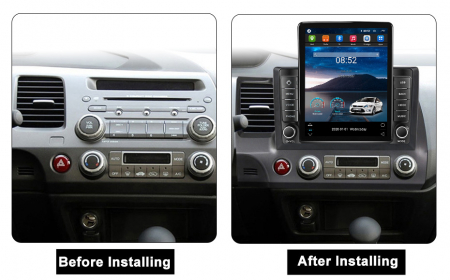 Navigatie Honda Civic din 2005-2012, Display TESLA 9.5 inch, 2GB RAM si 32GB ROM, Wireless Carplay si Android Auto, Procesor Octacore, Slot sim 4G, Sunet DSP, Camera Marsarier, Bluetooth, USB, Wi Fi, [1]