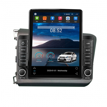 Navigatie dedicata Honda cu Android - Navigatie Honda Civic din 2011-2015, Display TESLA 9.5 inch, 2GB RAM si 32GB ROM, Wireless Carplay si Android Auto, Procesor Octacore, Slot sim 4G, Sunet DSP, Camera Marsarier, Bluetooth, USB, Wi Fi,