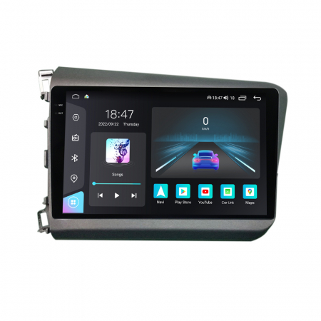 Navigatie dedicata Honda cu Android - Navigatie Honda Civic din 2011-2015, Rezolutie 2K, Ecran QLED 9.5 inch, 8GB RAM si 128GB ROM, Android, Procesor Octacore, Slot sim 4G, Sunet DSP, Wireless Carplay si Android Auto