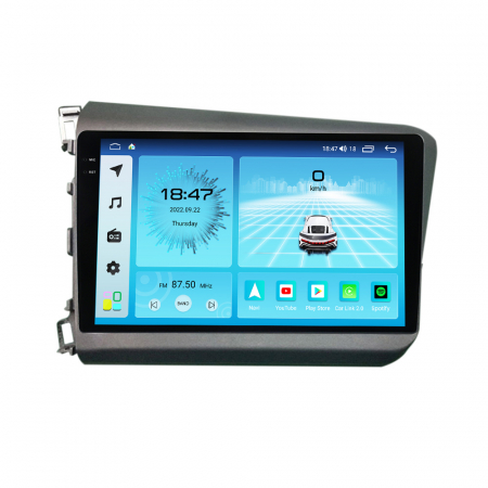 Navigatie Honda Civic din 2011-2015, Rezolutie 2K, Ecran QLED 9.5 inch, 8GB RAM si 128GB ROM, Android, Procesor Octacore, Slot sim 4G, Sunet DSP, Wireless Carplay si Android Auto [2]