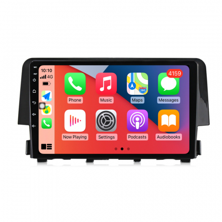 HONDA - Navigatie Auto Android Honda Civic din 2015-2020, 4GB RAM si 32GB ROM, Display QLED 9 inch, Wireless Carplay si Android Auto, Procesor Octacore, Slot sim 4G, Sunet DSP, Camera Marsarier, Bluetooth, USB, Wi Fi, Rad