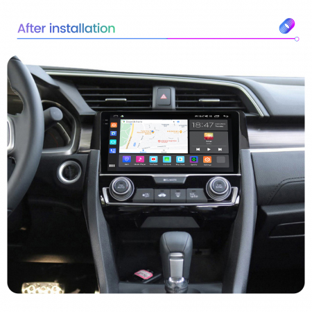 Navigatie Honda Civic din 2015-2020, Rezolutie 2K, Display QLED 9.5 inch, 4GB RAM si 64GB ROM, Android, Procesor Octacore, Slot sim 4G, Sunet DSP, Wireless Carplay si Android Auto, Camera Marsarier, U [3]