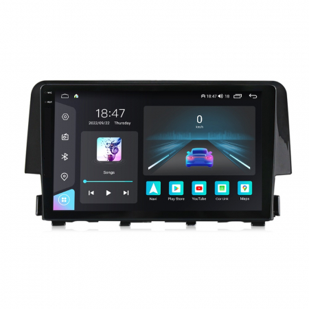 Navigatie dedicata Honda cu Android - Navigatie Honda Civic din 2015-2020, Rezolutie 2K, Ecran QLED 9.5 inch, 8GB RAM si 128GB ROM, Android, Procesor Octacore, Slot sim 4G, Sunet DSP, Wireless Carplay si Android Auto