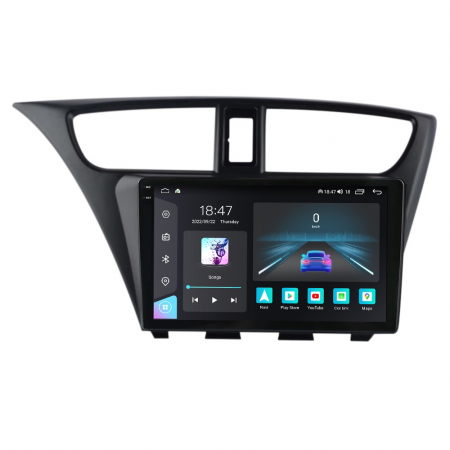 Navigatie dedicata Honda cu Android - Navigatie Honda Civic Hatchback din 2012-2017, Rezolutie 2K, Ecran QLED 9.5 inch, 8GB RAM si 128GB ROM, Android, Procesor Octacore, Slot sim 4G, Sunet DSP, Wireless