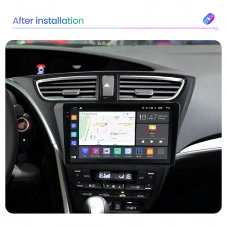 Navigatie Honda Civic Hatchback din 2012-2017, Rezolutie 2K, Ecran QLED 9.5 inch, 8GB RAM si 128GB ROM, Android, Procesor Octacore, Slot sim 4G, Sunet DSP, Wireless [5]