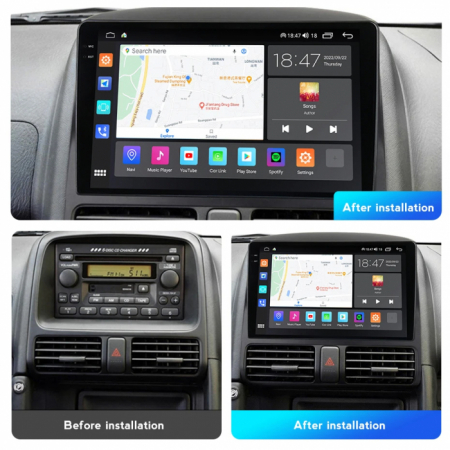 Navigatie Honda CRV 2002-2005 4GB RAM , Procesor Quad Core , Wireless Carplay si Android auto , Display HD Touchscreen, Wi-Fi , Bluetooth, USB [1]
