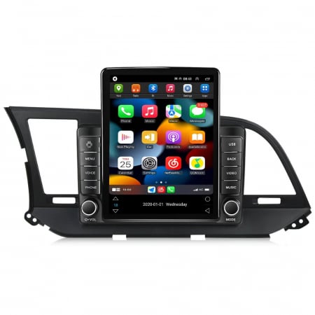 Navigatie Hyundai Elantra din 2015-2019, Display TESLA 9.5 inch, 2GB RAM si 32GB ROM, Wireless Carplay si Android Auto, Procesor Octacore, Slot sim 4G, Sunet DSP, Camera Marsarier, Bluetooth, USB, Wi [1]