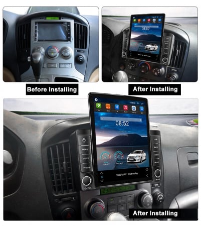 Navigatie Hyundai H1 din 2007 - 2015, Display TESLA 9.5 inch, 2GB RAM si 32GB ROM, Wireless Carplay si Android Auto, Procesor Octacore, Slot sim 4G, Sunet DSP, Camera Marsarier, Bluetooth, USB, Wi Fi, [2]