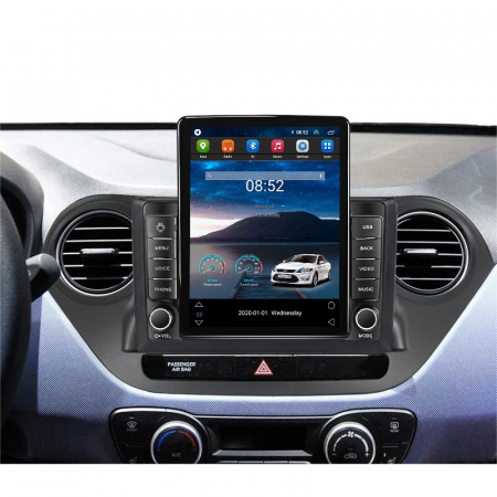 i10 (2013 - 2019) - Navigatie Hyundai i10 din 2013-2017, Display TESLA 9.5 inch, 2GB RAM si 32GB ROM, Wireless Carplay si Android Auto, Procesor Octacore, Slot sim 4G, Sunet DSP, Camera Marsarier, Bluetooth, USB, Wi Fi,