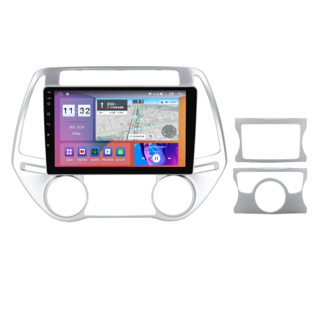 Hyundai i20 2012 - 2014 - Navigatie  Hyundai i20 2012 - 2014 Android 14, 2GB RAM si 32GB ROM, Display IPS 9 inch, Camera Marsarier, Internet, Aplicatii, Wi Fi, Usb, Bluetooth