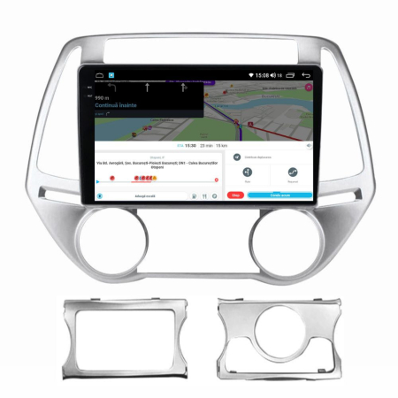 Navigatie  Hyundai i20 2012 - 2014 Rezolutie 2K, Display QLED 9.5 inch, 4GB RAM si 64GB ROM, Android, Procesor Octacore, Slot sim 4G, Sunet DSP, Wireless Carplay si Android Auto, Camera Marsa [5]