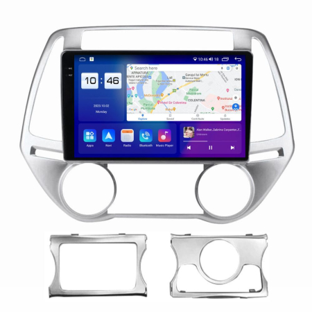 Navigatie  Hyundai i20 2012 - 2014 Rezolutie 2K, Display QLED 9.5 inch, 4GB RAM si 64GB ROM, Android, Procesor Octacore, Slot sim 4G, Sunet DSP, Wireless Carplay si Android Auto, Camera Marsa [1]