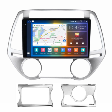 Navigatie  Hyundai i20 2012 - 2014 Rezolutie 2K, Display QLED 9.5 inch, 4GB RAM si 64GB ROM, Android, Procesor Octacore, Slot sim 4G, Sunet DSP, Wireless Carplay si Android Auto, Camera Marsa [2]