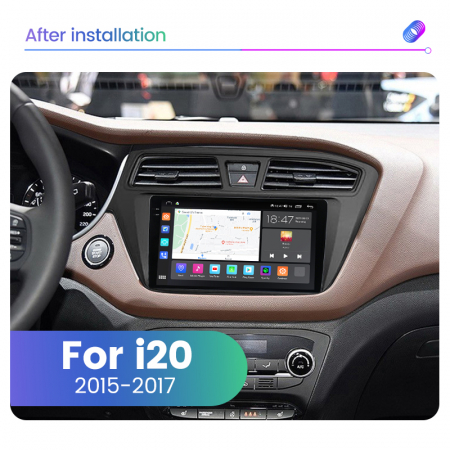 Navigatie Hyundai i20 din 2015-2017, Rezolutie 2K, Ecran QLED 9.5 inch, 8GB RAM si 128GB ROM, Android, Procesor Octacore, Slot sim 4G, Sunet DSP, Wireless Carplay [1]