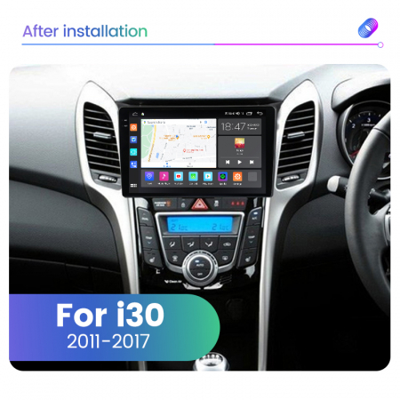 Navigatie Hyundai i30 din 2011-2017, Rezolutie 2K, Ecran QLED 9.5 inch, 8GB RAM si 128GB ROM, Android, Procesor Octacore, Slot sim 4G, Sunet DSP, Wireless Carplay [2]