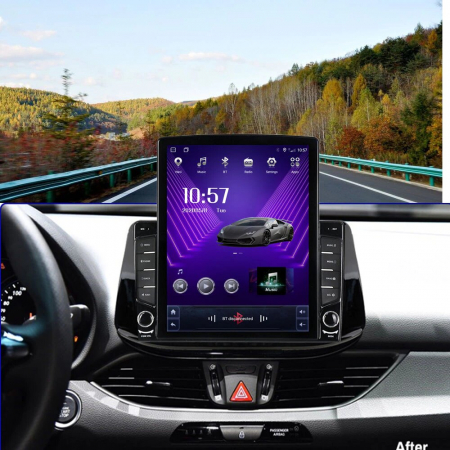 Navigatie Hyundai i30 din 2017-2021, Display TESLA 9.5 inch, 2GB RAM si 32GB ROM, Wireless Carplay si Android Auto, Procesor Octacore, Slot sim 4G, Sunet DSP, Camera Marsarier, Bluetooth, USB, Wi Fi, [1]