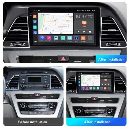 Navigatie Hyundai Sonata 9 din 2015-2018, Rezolutie 2K, Ecran QLED 9.5 inch, 8GB RAM si 128GB ROM, Android, Procesor Octacore, Slot sim 4G, Sunet DSP, Wireless Carplay [1]