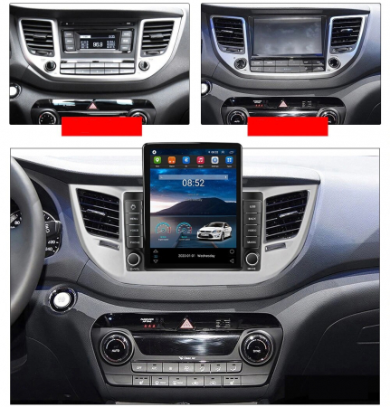 Navigatie Hyundai Tucson din 2014 - 2018, Ecran TESLA 9.7 inch, 4 GB RAM si 64 GB ROM, Slot Sim 4G, Procesor Octa Core, Carplay integrat, Procesor Sunet Digital DSP, Android, Aplicatii, Usb, Wi Fi [2]