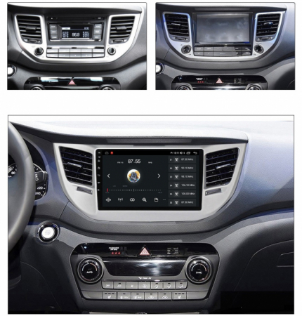 Navigatie Hyundai Tucson din 2014-2018, Rezolutie 2K, Display QLED 9.5 inch, 4GB RAM si 64GB ROM, Android, Procesor Octacore, Slot sim 4G, Sunet DSP, Wireless Carplay si Android Auto, Camera Marsarier [2]
