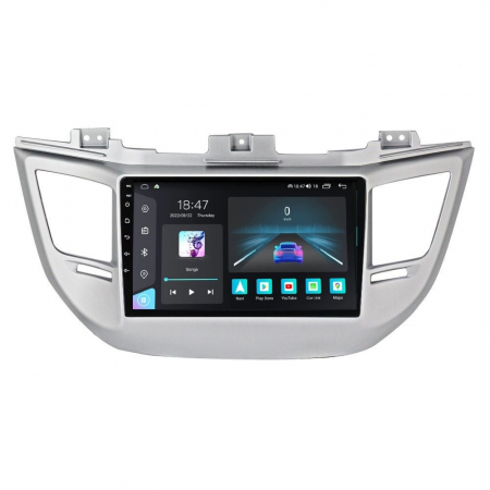 Navigatie dedicata Hyundai cu Android - Navigatie Hyundai Tucson din 2014-2018, Rezolutie 2K, Display QLED 9.5 inch, 4GB RAM si 64GB ROM, Android, Procesor Octacore, Slot sim 4G, Sunet DSP, Wireless Carplay si Android Auto, Camera Marsarier