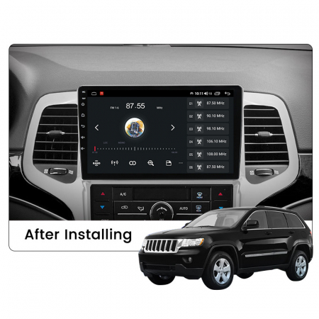 JEEP - Navigatie Auto Android Jeep Grand Cherokee din 2010 - 2013, Rezolutie 2K, Display QLED 9.5 inch, 4GB RAM si 64GB ROM, Android, Procesor Octacore, Slot sim 4G, Sunet DSP, Wireless Carplay si Android Auto, Camera Ma