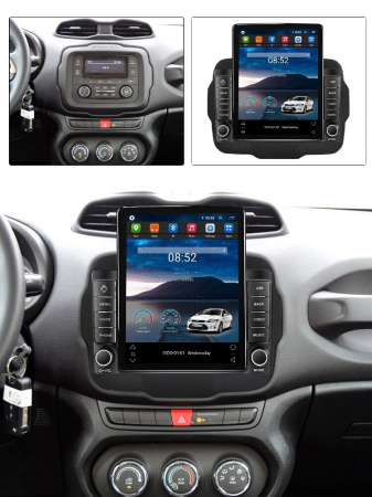 Navigatie Jeep Renegade din 2015-2021, Display TESLA 9.5 inch, 2GB RAM si 32GB ROM, Wireless Carplay si Android Auto, Procesor Octacore, Slot sim 4G, Sunet DSP, Camera Marsarier, Bluetooth, USB, Wi Fi [2]