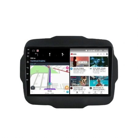 Navigatie Jeep Renegade din 2015-2021, Rezolutie 2K, Ecran QLED 9.5 inch, 8GB RAM si 128GB ROM, Android, Procesor Octacore, Slot sim 4G, Sunet DSP, Wireless Carplay si Android Auto [2]
